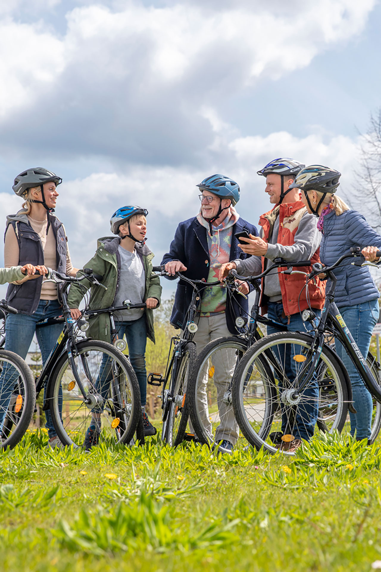 Familie im Fahrradurlaub am Fleesensee im Fahrradhotel