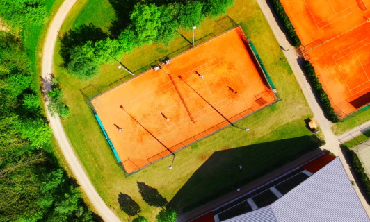 Tennisanlage Vogelperspektive
