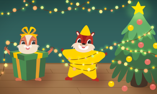 Grafik Maskottchen BEECH Weihnachten