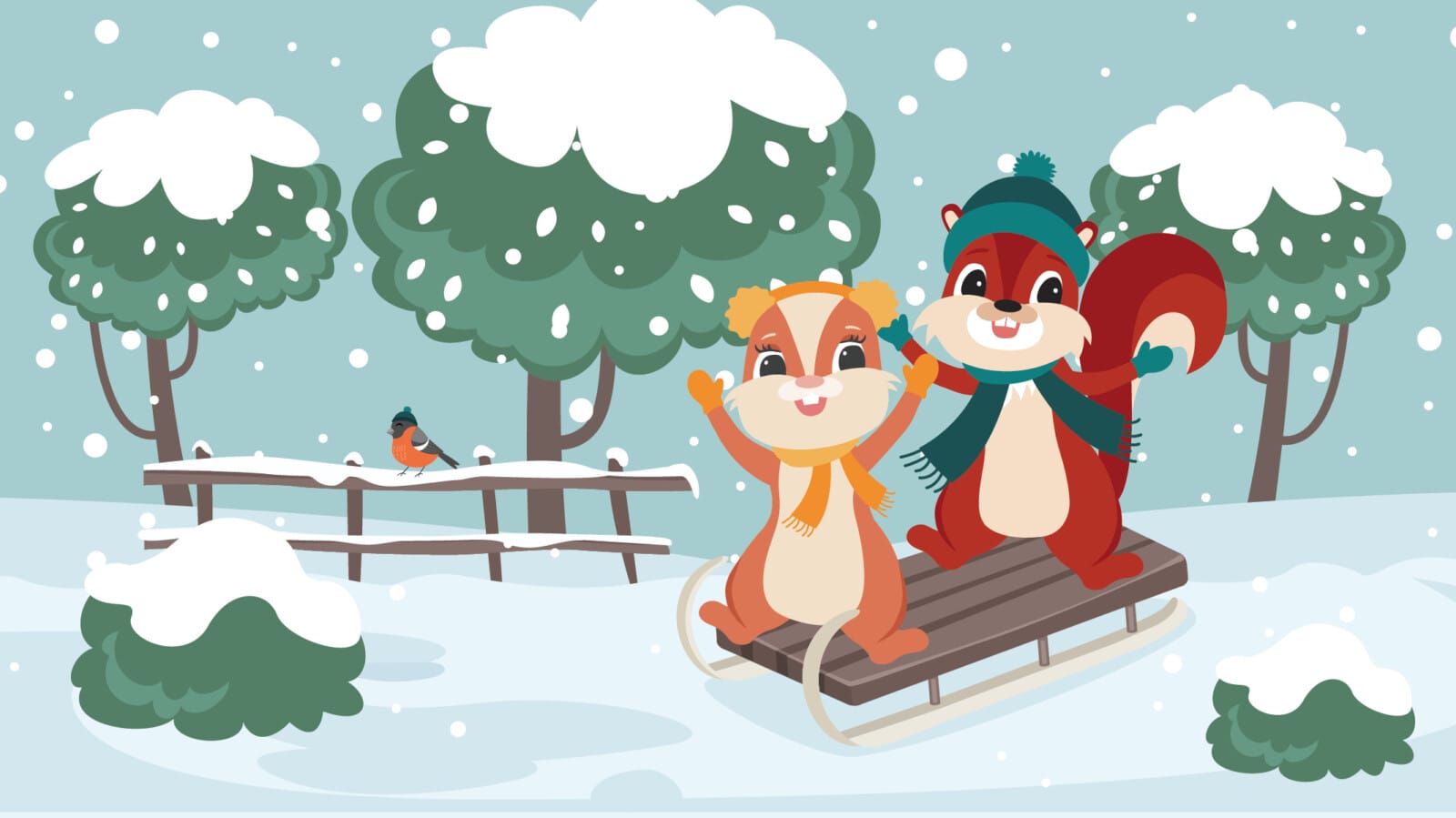 Grafik Winter Maskottchen BEECH