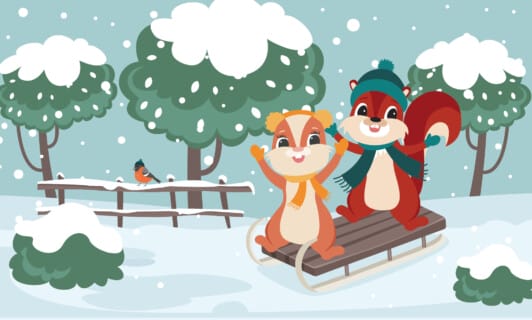 Grafik Winter Maskottchen BEECH