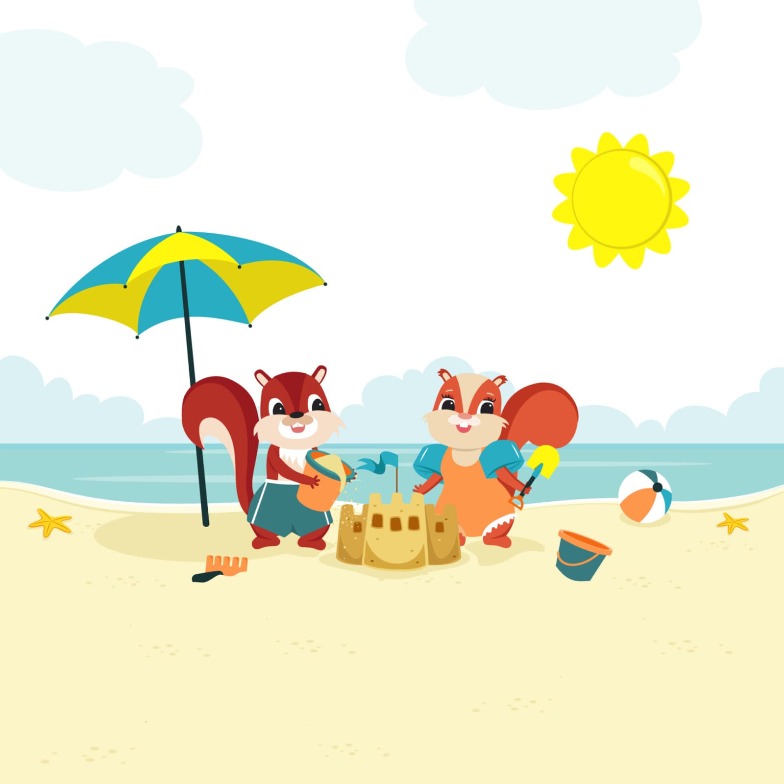 eddi und ewi am strand