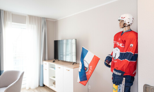 Merchandise Eisbären Berlin im Familienapartment am Fleesensee