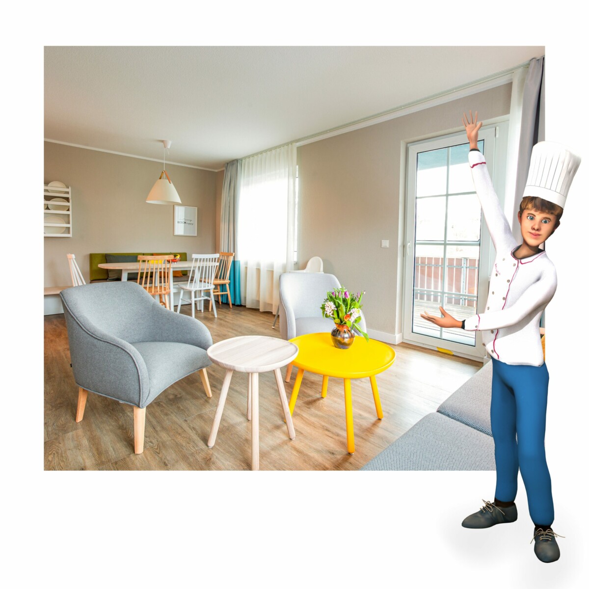 Appartement am Fleesensee für Fun Dining Event Le Petit Chef